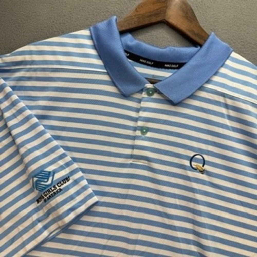 Nike Golf‎ Polo Shirt Quail Hollow Striped Regular XXL Boys Girls Club Dri-Fit